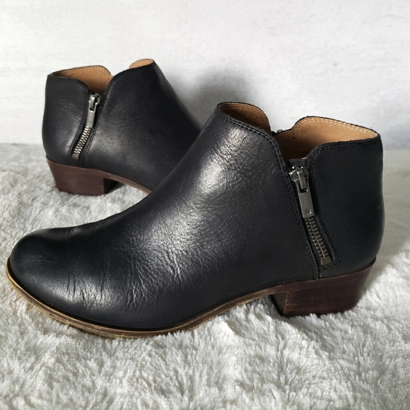 Lucky Brand Black Leather Burklee Ankle Boot / Bootie, Size 8 - Picture 4 of 12